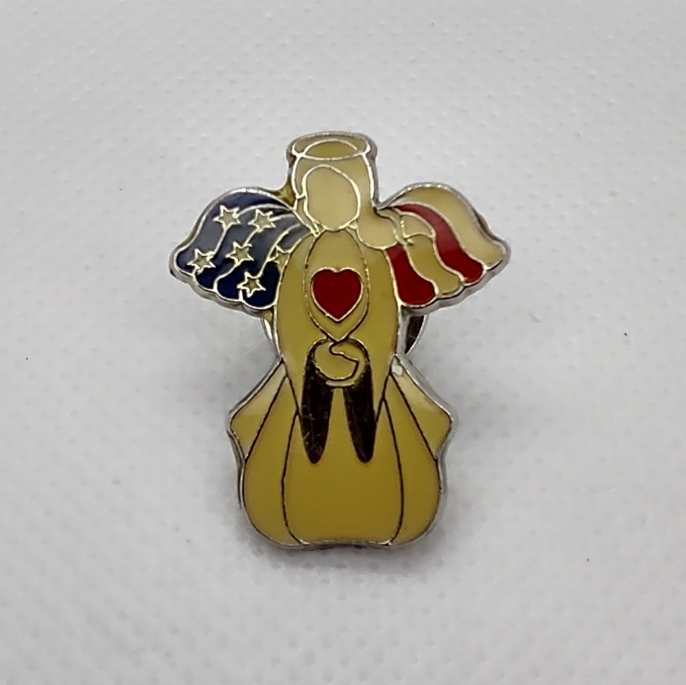 Vintage‎ American Flag Patriotic Angel Pin